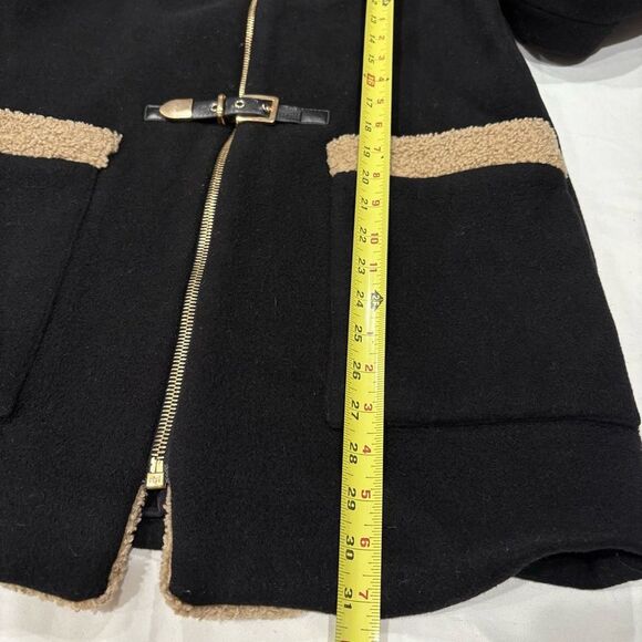 Sandro Paris Black Toggle Duffle Coat Wool French Designer Luxury, Women 36 Sm - Picture 12 of 12